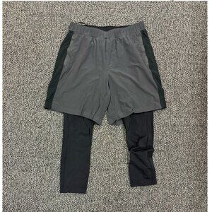 Lululemon Men's Sprint to Studio 2-in-1 Athletic Shorts w 3/4 Tight - EUC